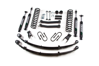 84-01 Jeep Cherokee XJ 4.5 Inch Lift Kit With Rear Springs Dana 35 Nitro Shocks Zone Offroad