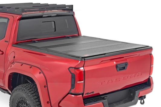 Hard Tri-Fold Flip Up Bed Cover | 5' Bed | Toyota Tacoma 2WD/4WD (2024) Rough Country