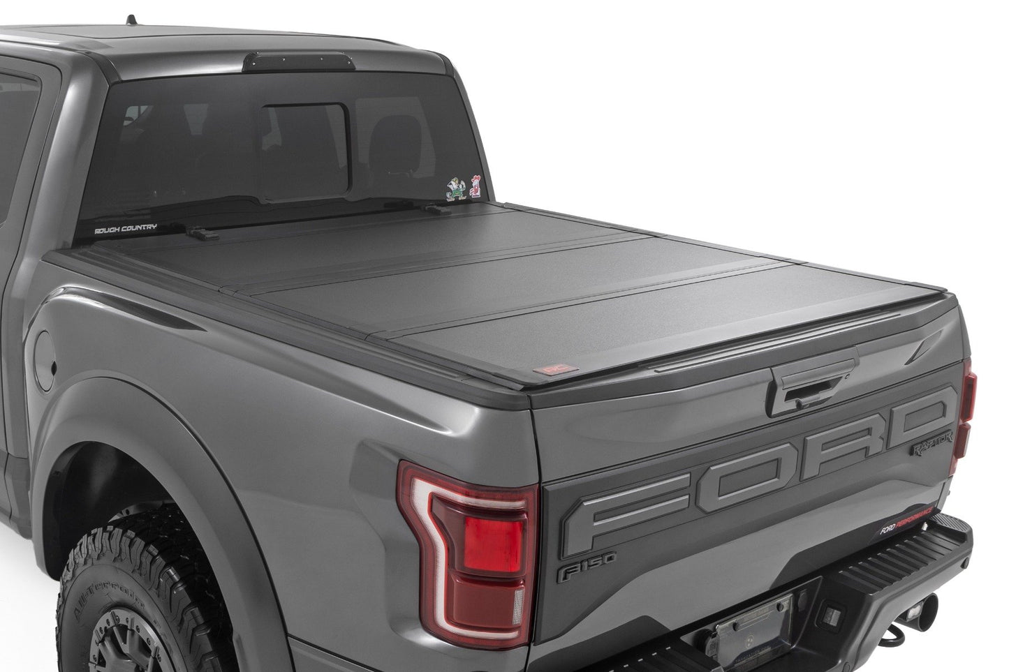 Hard Tri-Fold Flip Up Bed Cover | 5'7" Bed | Ford F-150 (21-24)/F-150 Lightning (22-24)  Rough Country