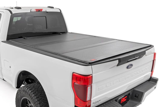 Hard Tri-Fold Flip Up Bed Cover | 6'10" Bed | Ford F-250/F-350 Super Duty (17-24) Rough Country