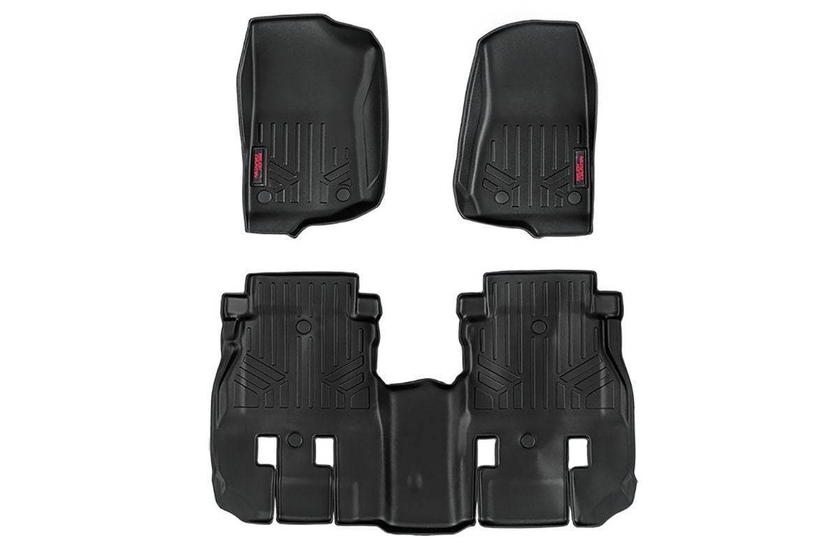 Floor Mats | FR & RR | 4 Door | Jeep Wrangler Unlimited 4WD (2018-2024) Rough Country