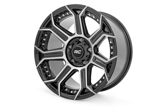 Rough Country 89 Series Wheel | One-Piece | Black Machined Gun Metal | 17x9 | 5x5 | -12mm Rough Country