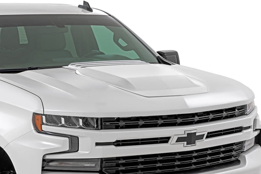 Hood Scoop | GAZ Summit White | Chevy Silverado 1500 2WD/4WD (2019-2025 & Classic) Rough Country