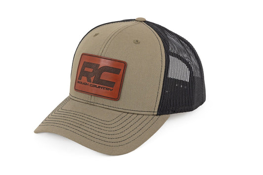 Rough Country Hat | Black Mesh | Rough Country Patch | Brown/Leather - Richardson 112 Rough Country