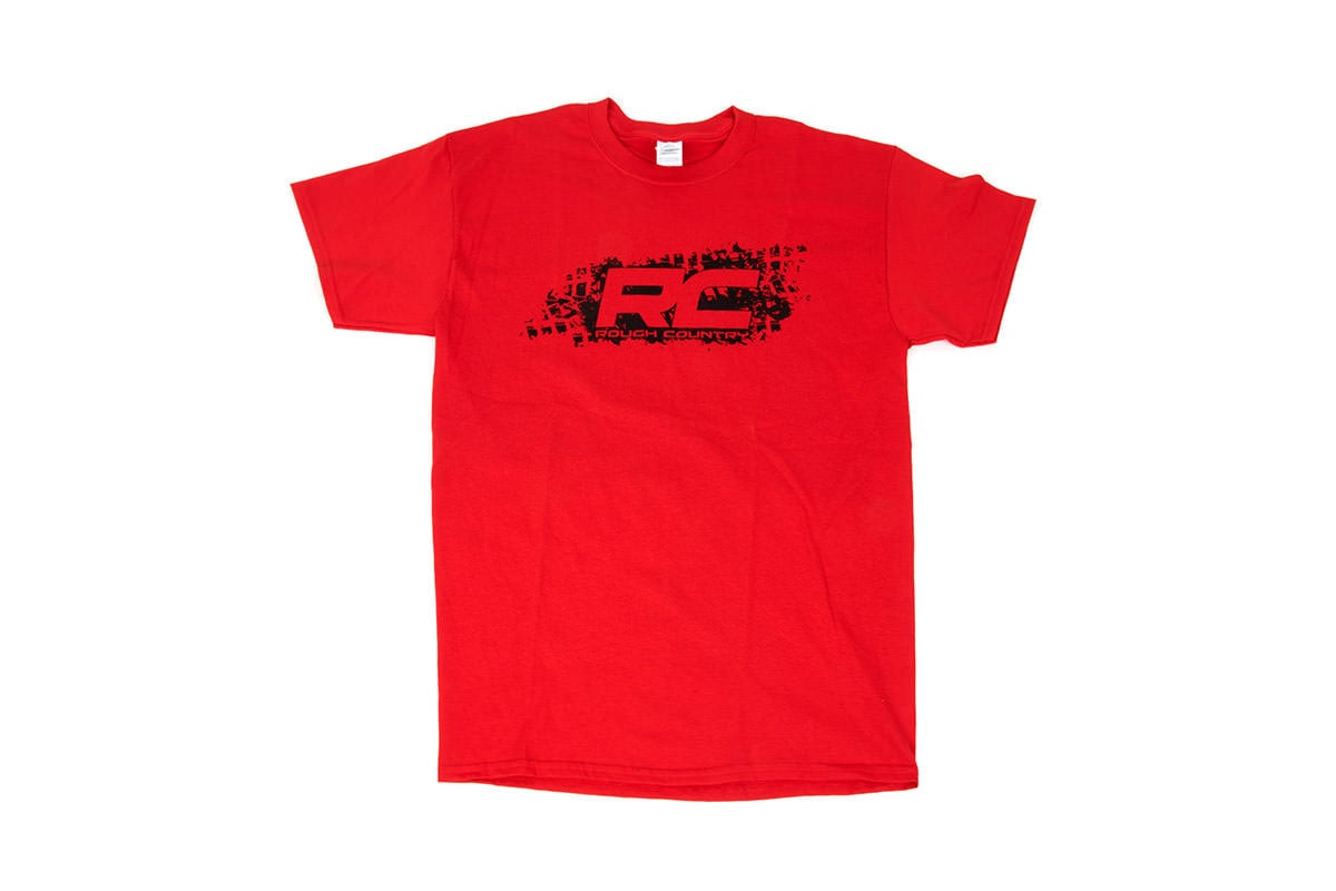 Rough Country T-Shirt | Rough Country Tread | Red | Size 3XL Rough Country