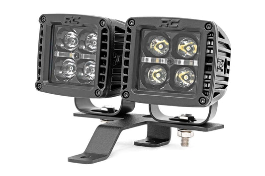 LED Light Kit | Quad | Cowl Mount | 2" Black | White DRL | Jeep Gladiator JT/Wrangler JL (18-24) Rough Country