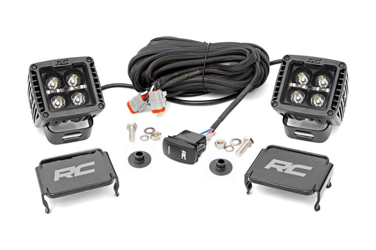 LED Light Kit | Ditch Mount | 2" Black Pair | White DRL | Ford Bronco (21-24) Rough Country