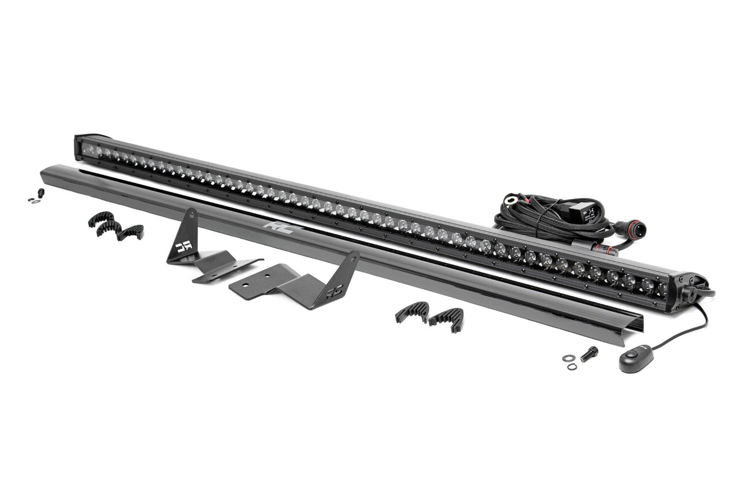 LED Light Kit | Upper Windshield | 50" Black Single Row | Ford Bronco (21-24) Rough Country