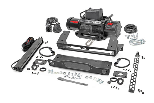 High Winch Mount | All Models | 9500S | 20 Inch Black Single Row LED | Ford Bronco (21-24) Rough Country