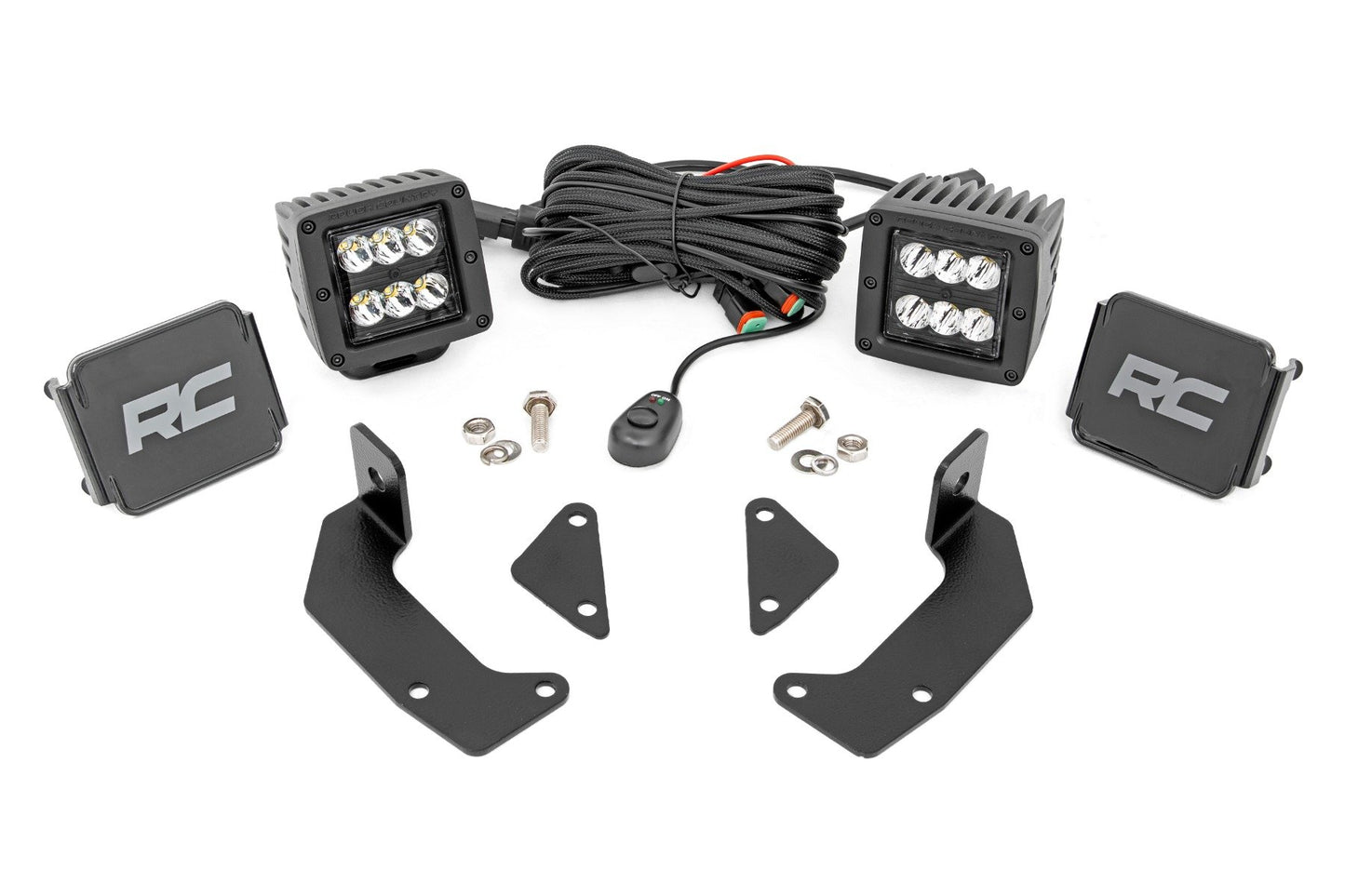 LED Light Kit | Cage Mount | 2" Black Pair | CFMOTO UFORCE 1000  Rough Country