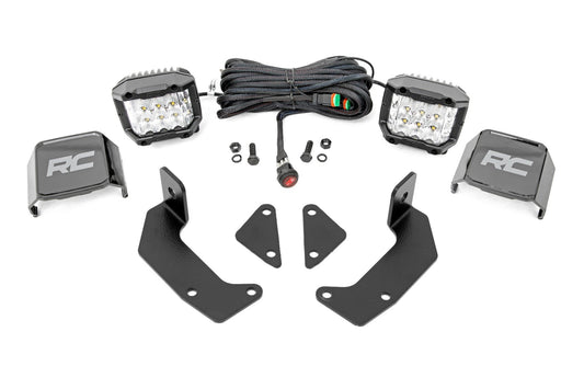 LED Light Kit | Cage Mount | 2" Chrome Pair | Wide Angle | CFMOTO UFORCE 1000  Rough Country