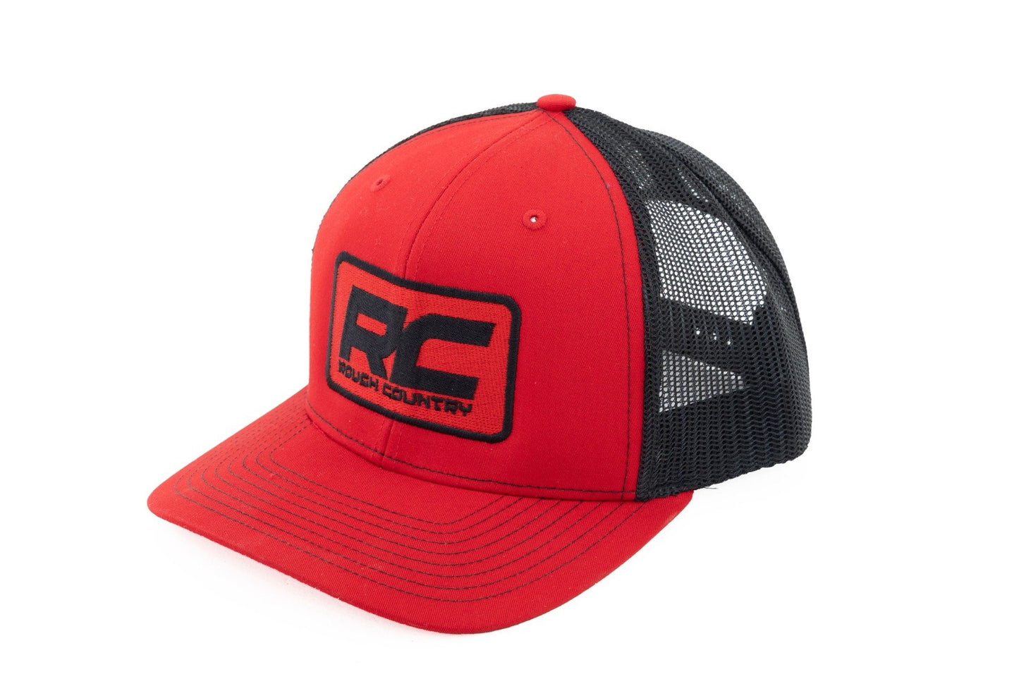 Rough Country Hat | Black Mesh | Rough Country Patch | Black/Red - Richardson 112 Rough Country