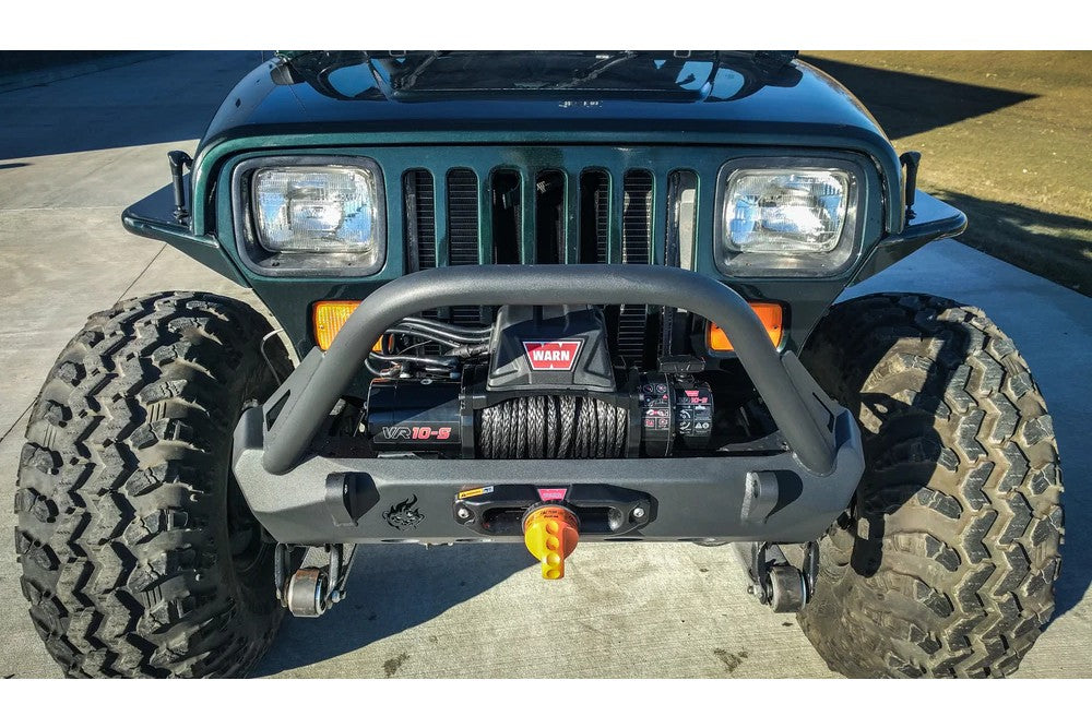 Pyro Stubby Front Bumper with Flat Top Stinger | Jeep Wrangler CJ/YJ/TJ CrawlTek Revolution