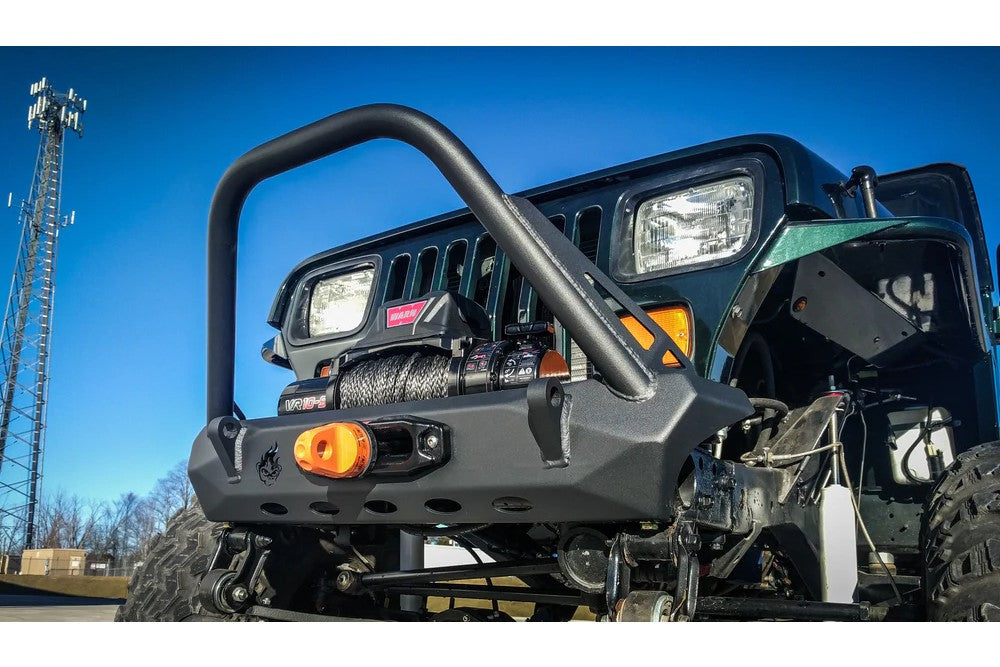Pyro Stubby Front Bumper with Flat Top Stinger | Jeep Wrangler CJ/YJ/TJ CrawlTek Revolution