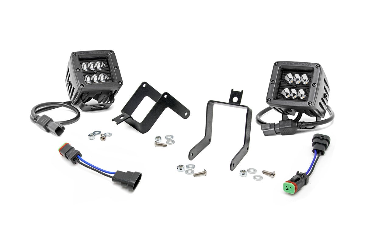 LED Light Kit | Fog Mount | 2" Black Pair | Ford F-250/F-350 Super Duty (11-16) Rough Country