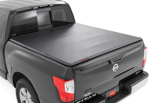 Soft Tri-Fold Bed Cover | 5'7" Bed | Nissan Titan 2WD/4WD (2017-2024) Rough Country