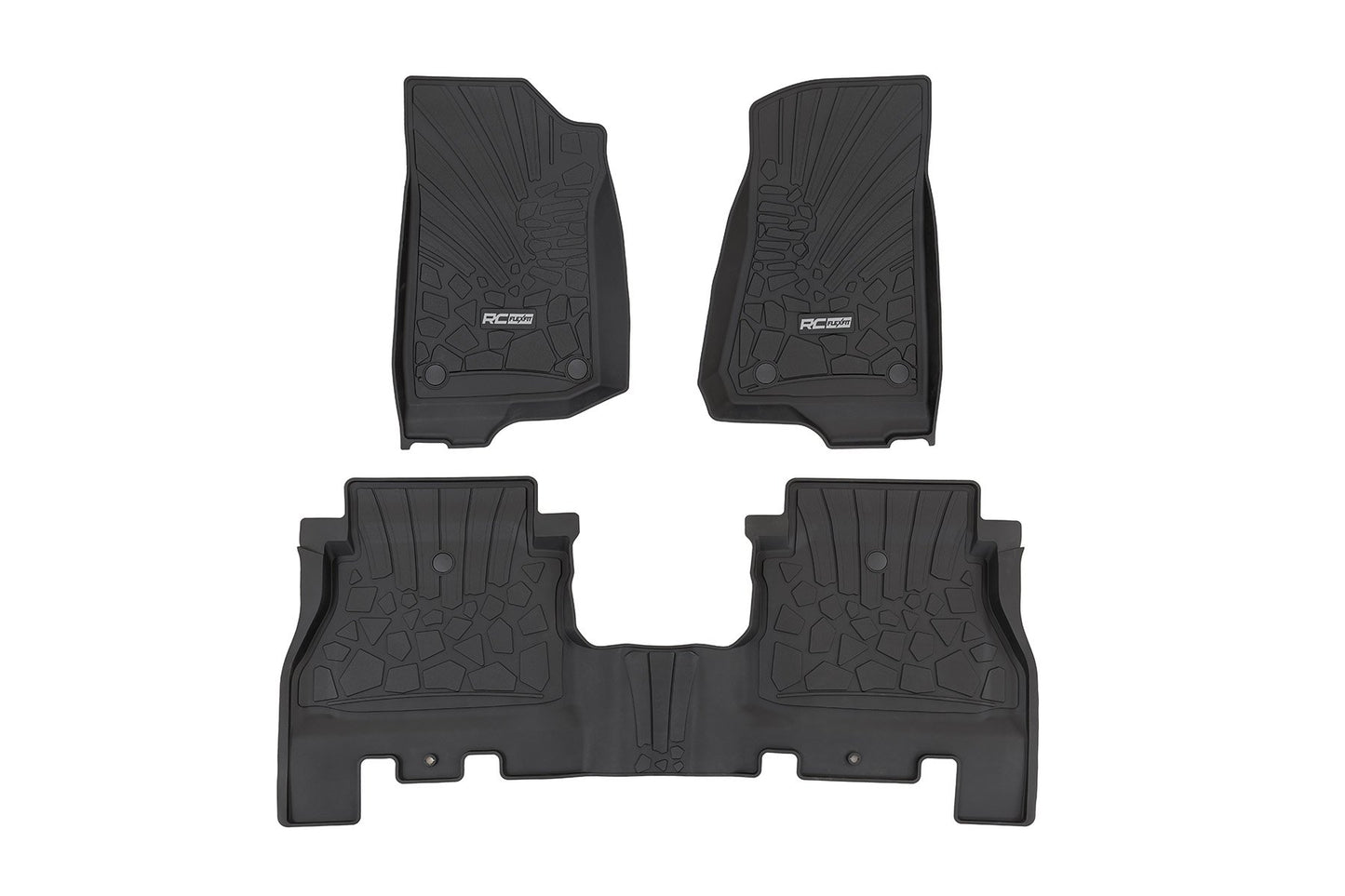 Flex Fit Floor Mats | FR & RR | 4 Door | Jeep Wrangler Unlimited 4WD (18-24) Rough Country