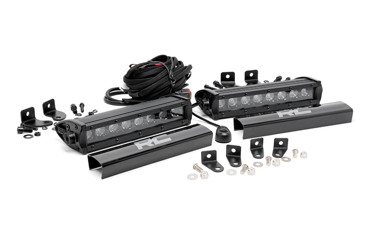 LED Light Kit | Grille Mount | 8" Black Pair | Ford F-250 Super Duty (17-19) Rough Country