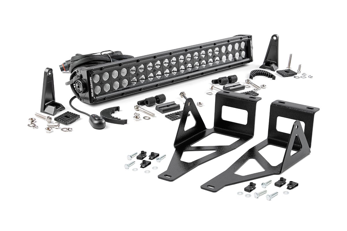 LED Light Kit | Bumper Mount | 20" Black Dual Row | Ford F-250/F-350 Super Duty (05-07) Rough Country