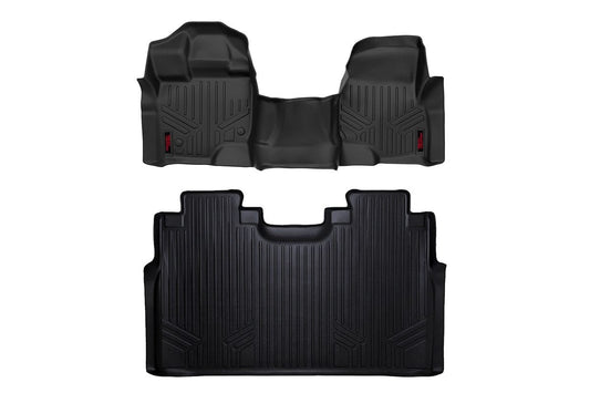 Floor Mats | FR & RR | Over Hump | Ford F-150 (15-24)/F-150 Lightning (22-24)/Raptor (17-24)  Rough Country