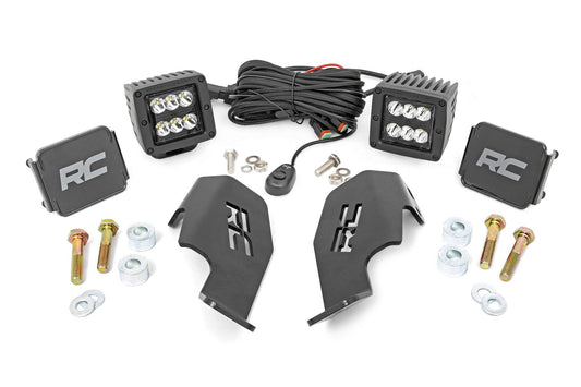 LED Light Kit | Cage Mount | 2" Black Pair | Honda Talon 1000X-4 Rough Country