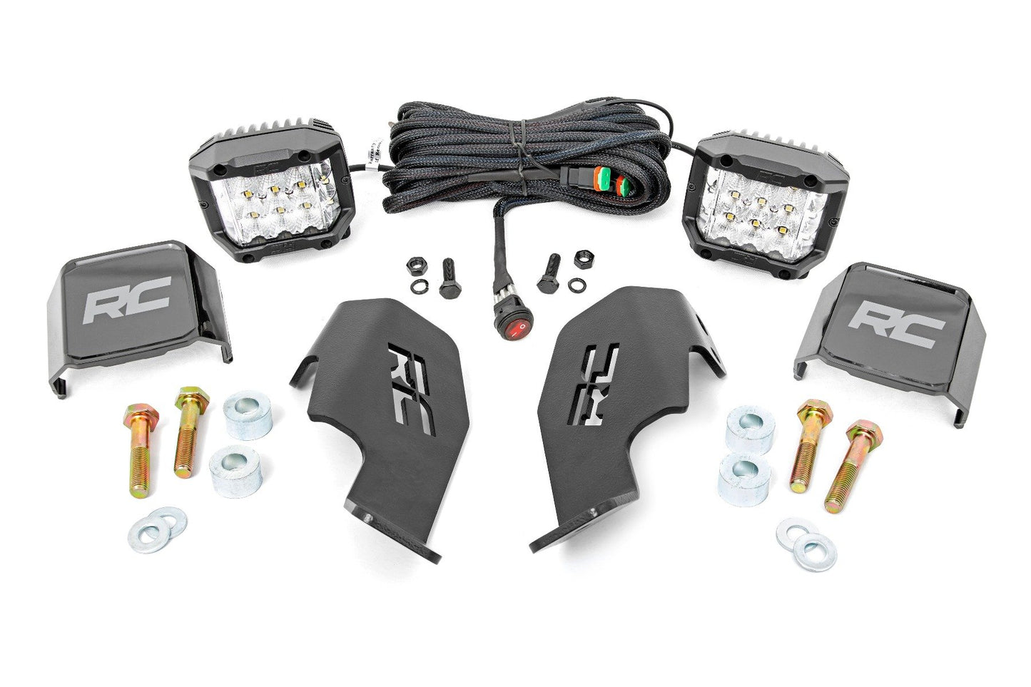 LED Light Kit | Cage Mount | 2" Chrome Pair | Wide Angle | Honda Talon 1000R  Rough Country