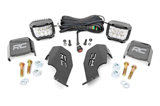 LED Light Kit | Cage Mount | 2" Chrome Pair | Wide Angle | Honda Talon 1000R  Rough Country
