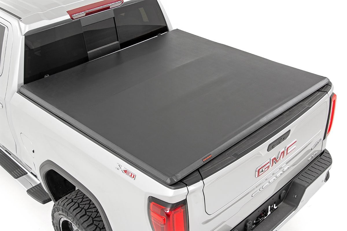 Soft Tri-Fold Bed Cover | 5'10" Bed | Chevy/GMC Sierra 1500 (19-25)/Silverado 1500 (19-25)  Rough Country