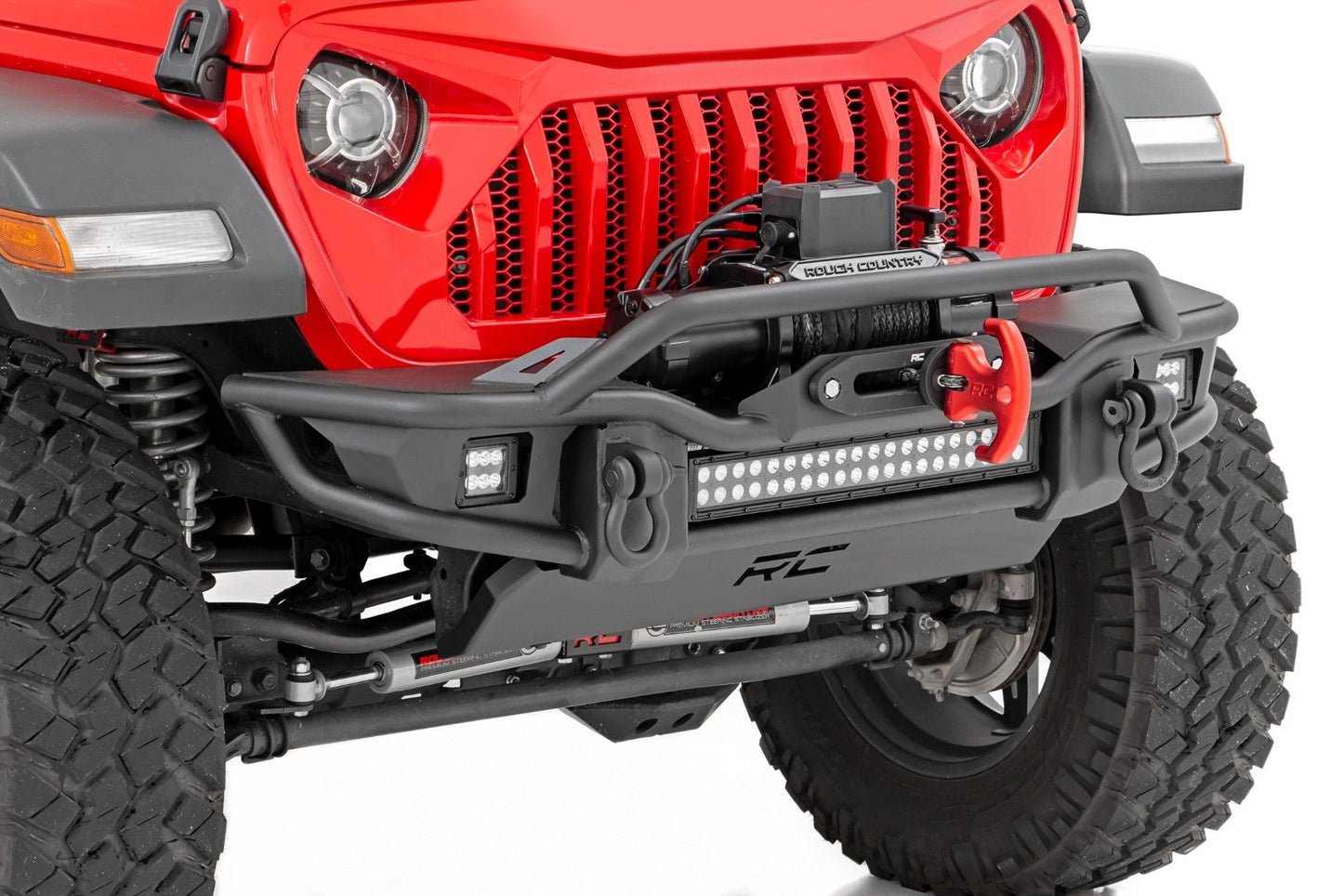 Front Winch Bumper | Tubular | Skid Plate | Jeep Gladiator JT/Wrangler JK & JL/Wrangler Unlimited  Rough Country