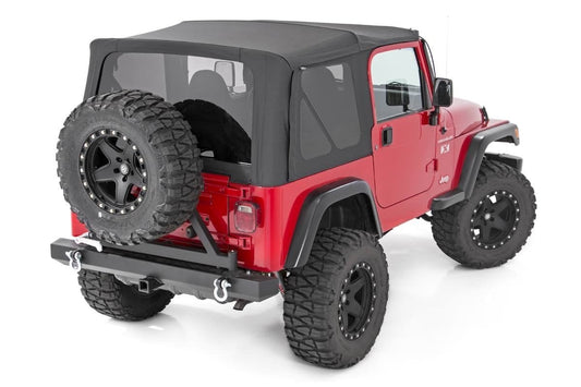 Soft Top | Replacement | Black | Half Doors | Jeep Wrangler YJ 4WD (87-95) Rough Country