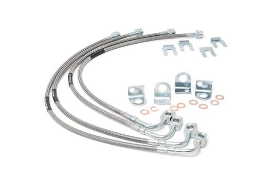 Brake Lines | Stainless | FR & RR | 4-6 Inch Lift | Jeep Wrangler JK/Wrangler Unlimited (07-18) Rough Country