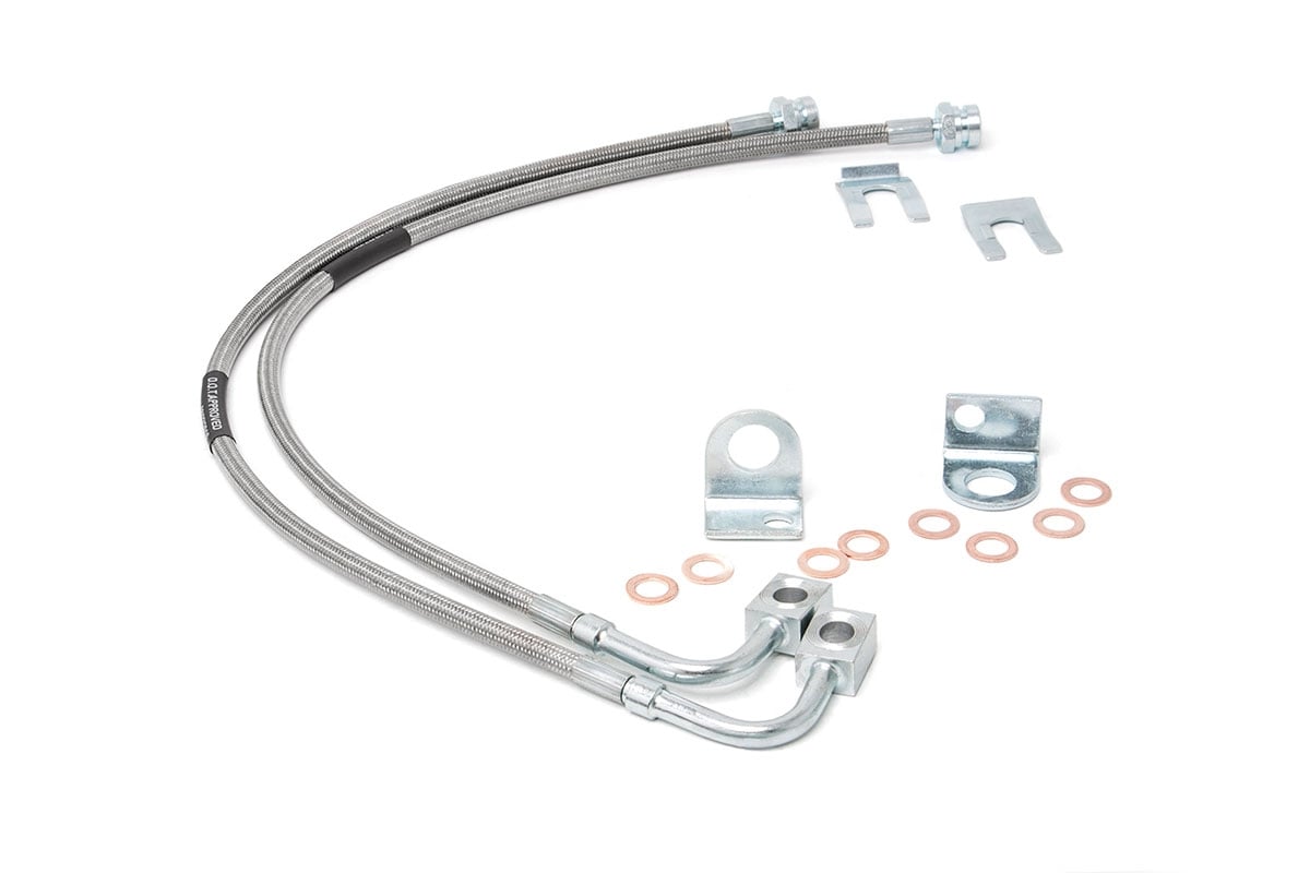 Brake Lines | Stainless | Front | 4-6 Inch Lift | Jeep Wrangler JK/Wrangler Unlimited (07-18) Rough Country