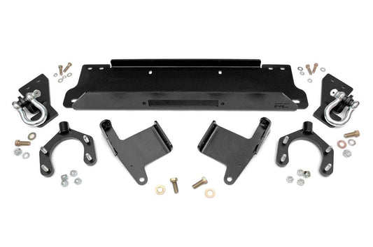 Winch Mount Plate | Factory Bmpr | D-Rings | Jeep Wrangler JK/Wrangler Unlimited (07-18) Rough Country