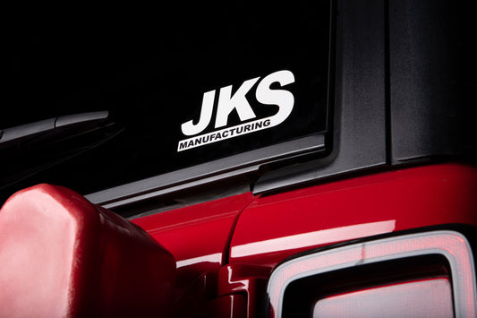 JKS Decal 2.5" x 5" | White JKS Manufacturing