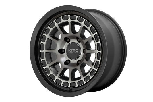 KMC | KM719 Canyon | Satin Black w/Gray Tint | 17x8 | 6x5.5 | +35 Rough Country