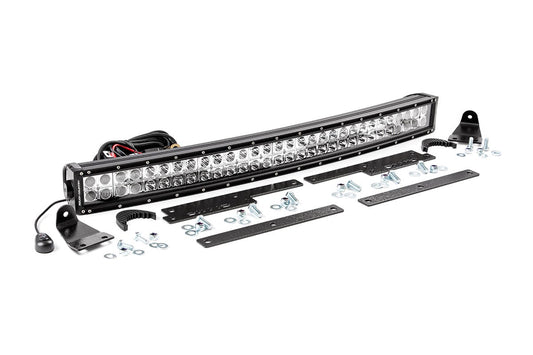 LED Light Kit | Behind Grille Mount | 30" Black Dual Row | White DRL | Chevy Silverado 1500 (14-15) Rough Country