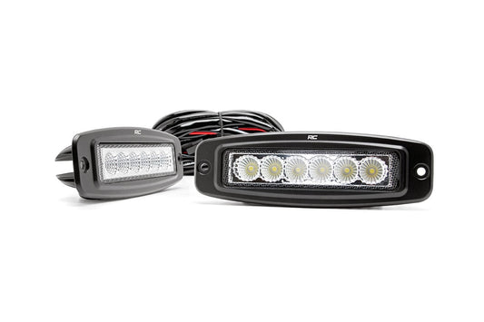 6 Inch Chrome Series LED Lights | Flush Mount | Pair Rough Country