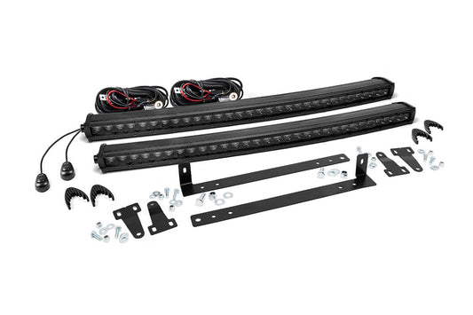 LED Light Kit | Grille Mount | Dual 30" Black Single Row | Ford F-150 (09-14) Rough Country