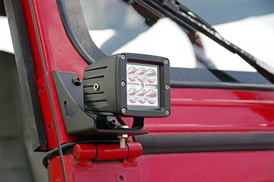 LED Light Mount | Lower Windshield | Pod Pair | Jeep Wrangler YJ 4WD (87-95) Rough Country