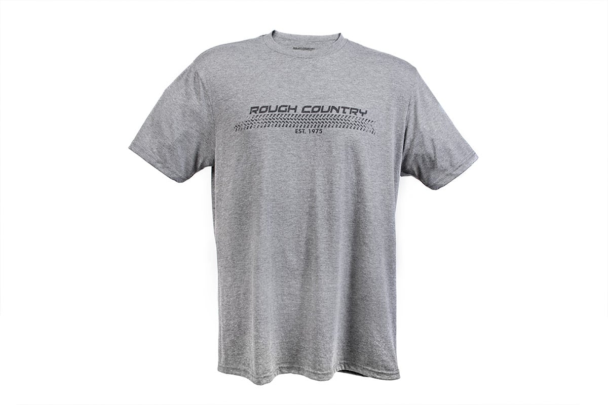 Rough Country T-Shirt | Horizontal Tread | Grey | 3XL Rough Country