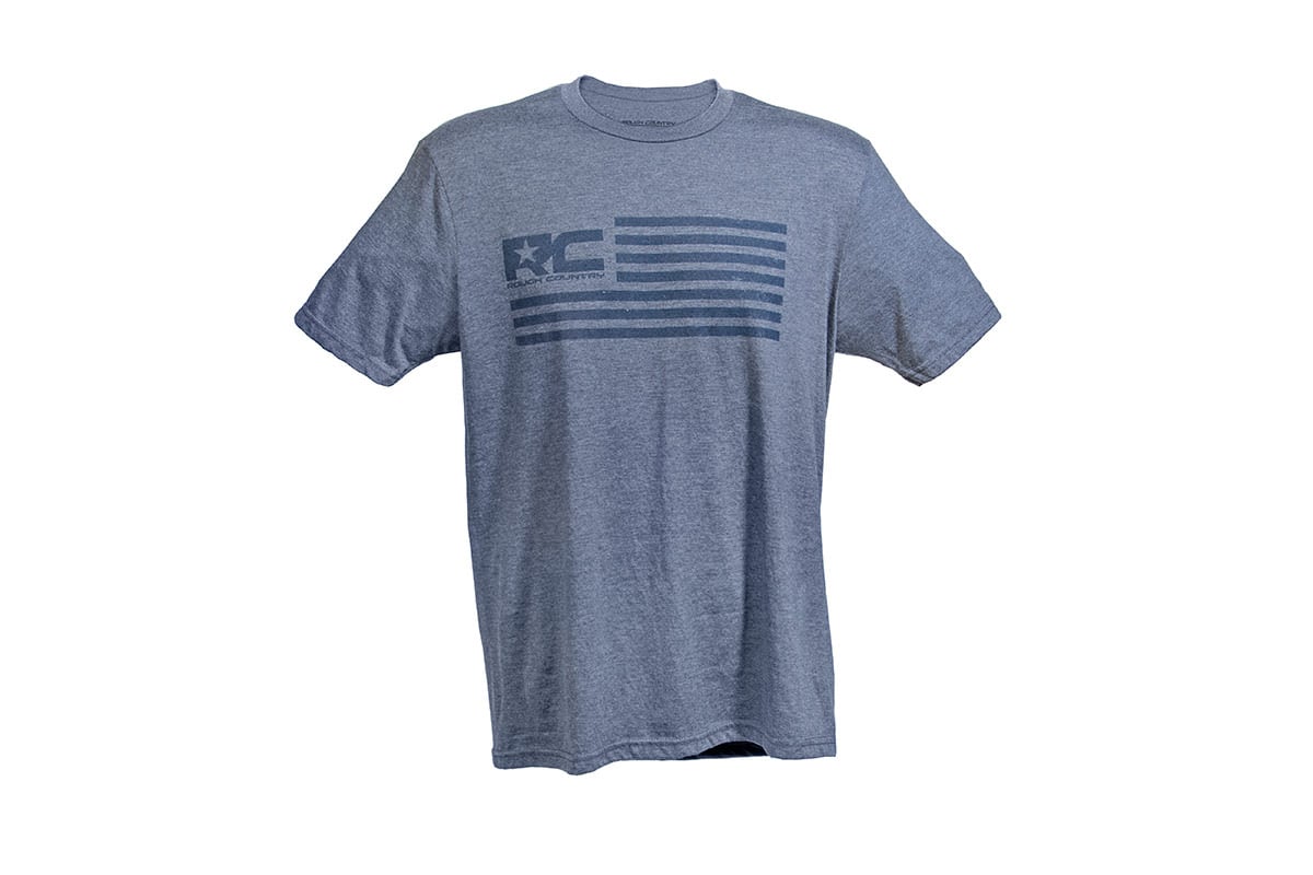 Rough Country T-Shirt | American Flag | Blue | XL Rough Country