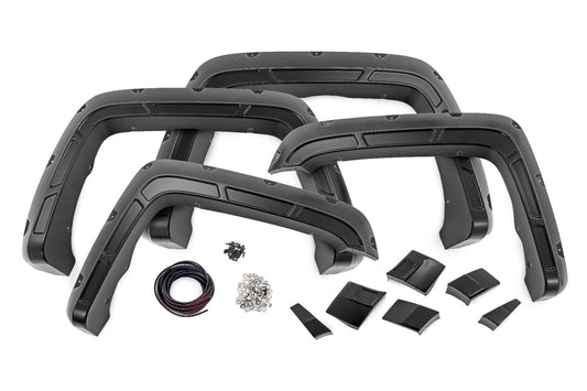 Pocket Fender Flares  | Silver | GMC Sierra 1500 (14-18)/Sierra 2500 HD (15-19)  Rough Country