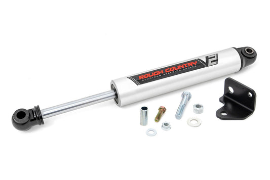 V2 Steering Stabilizer | Relocation Bracket | Jeep Wrangler JK/Wrangler Unlimited (07-18) Rough Country