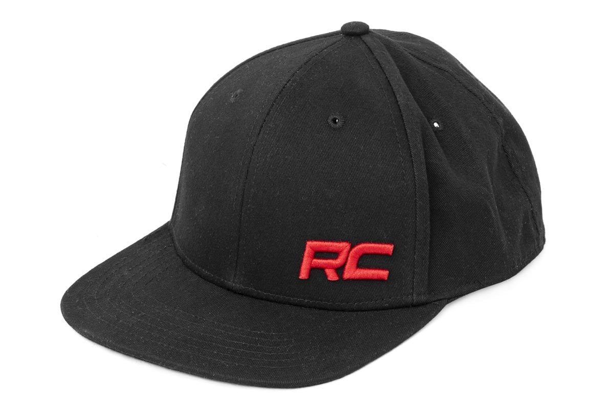 Rough Country Hat | Flat Bill | Red Logo | Black Rough Country