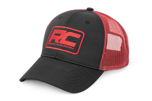 Rough Country Hat | Red Mesh | Rough Country Patch | Black/Red Rough Country