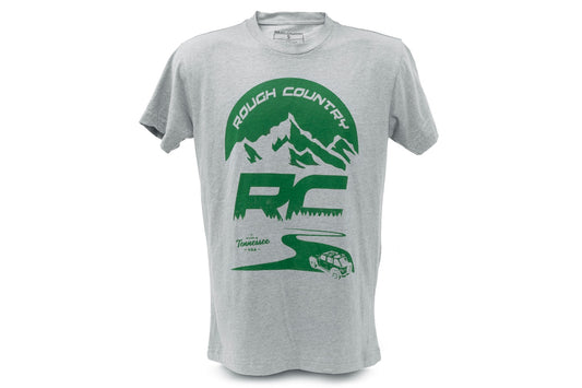 Rough Country T-Shirt | RC Mountains | HEATHER GRAY | 3XL Rough Country