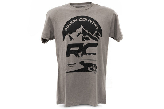 Rough Country T-Shirt | RC Mountains | Warm Gray | 2XL Rough Country
