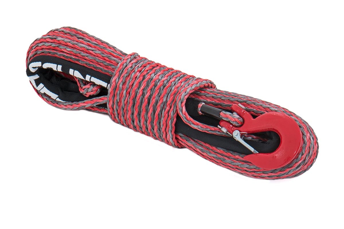 Synthetic Rope | 3/8 Inch | 85 Ft | Red/Gray Rough Country