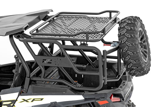 Tubular Rear Cargo Rack | Spare Tire Mount | Polaris RZR XP 1000 Rough Country