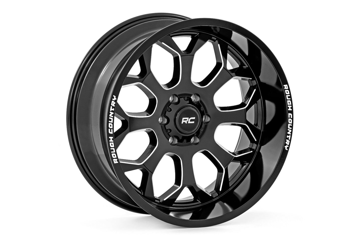 Rough Country 96 Series Wheel | One-Piece | Gloss Black | 20x10 | 8x6.5 | -19mm Rough Country